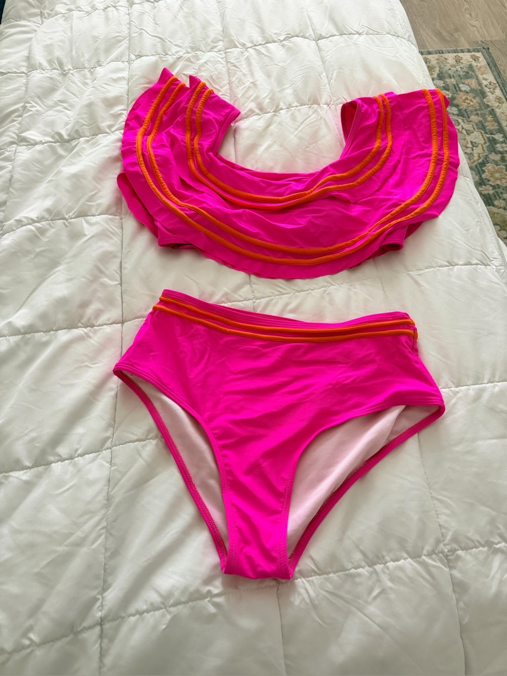 Vibrant Pink Ruffle Bikini Set